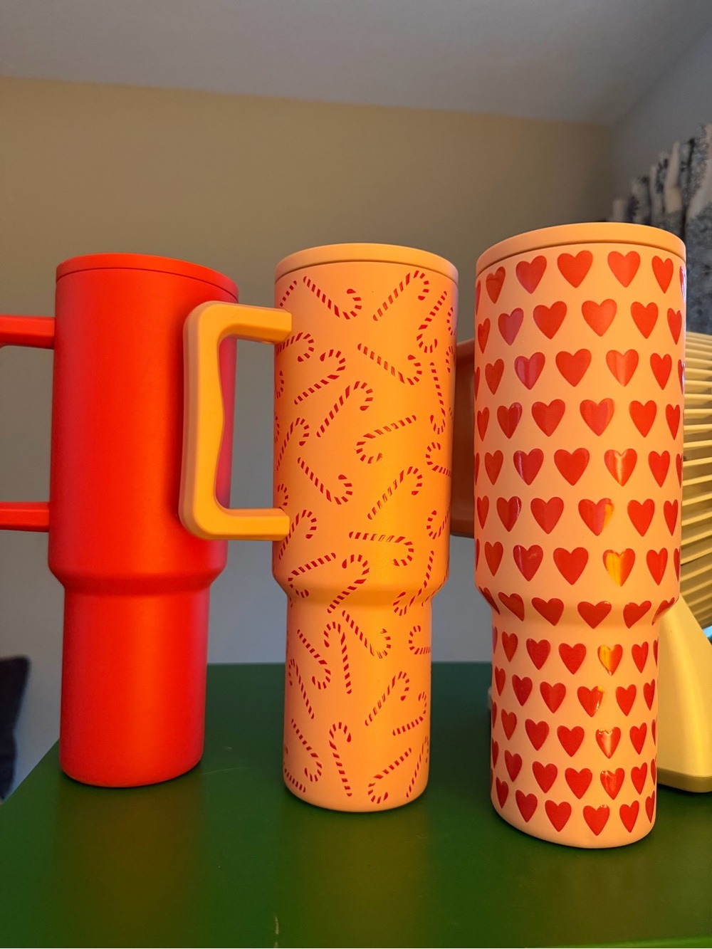 Simple modern tumblers red, heart, candy cane